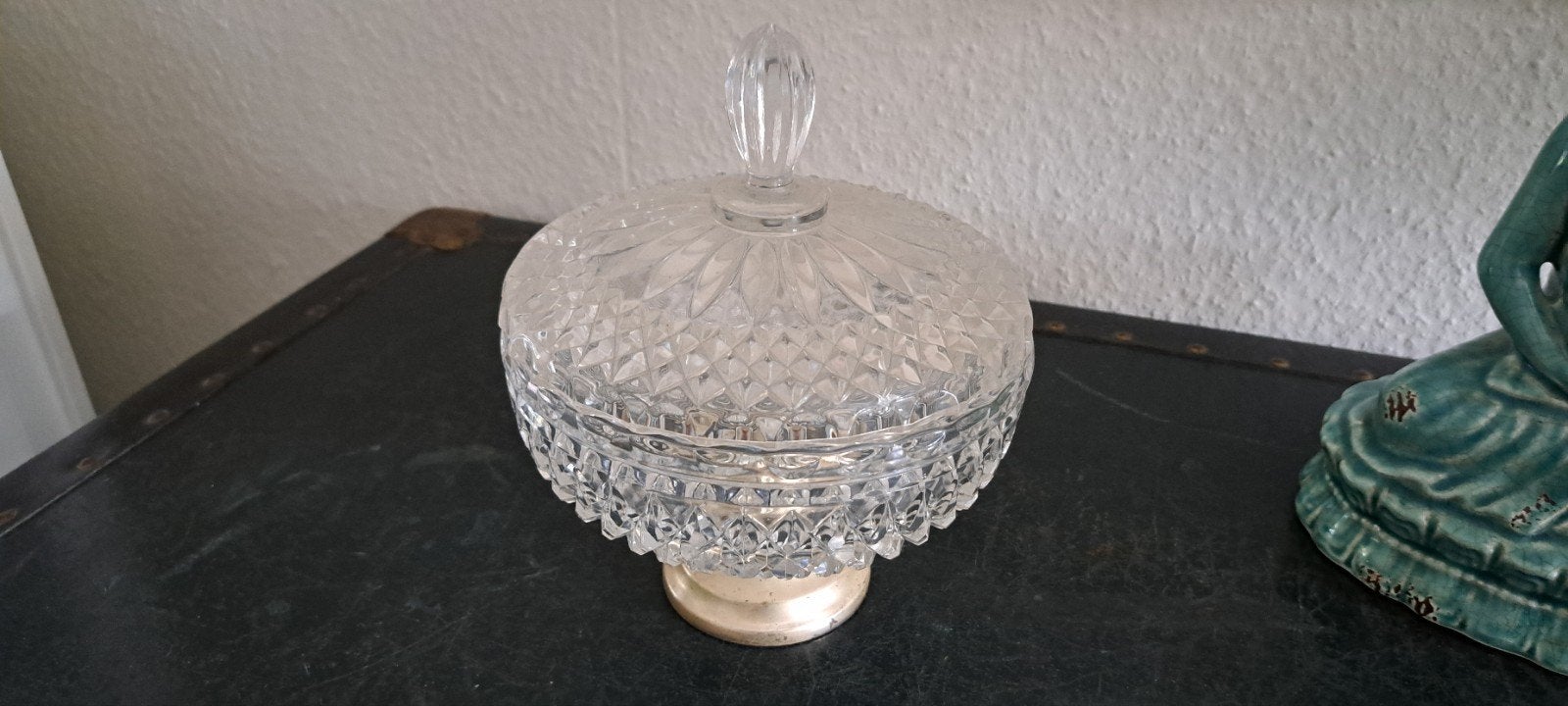 Vintage kristallen bonbonschaal met deksel, Antiek en Kunst, Ophalen