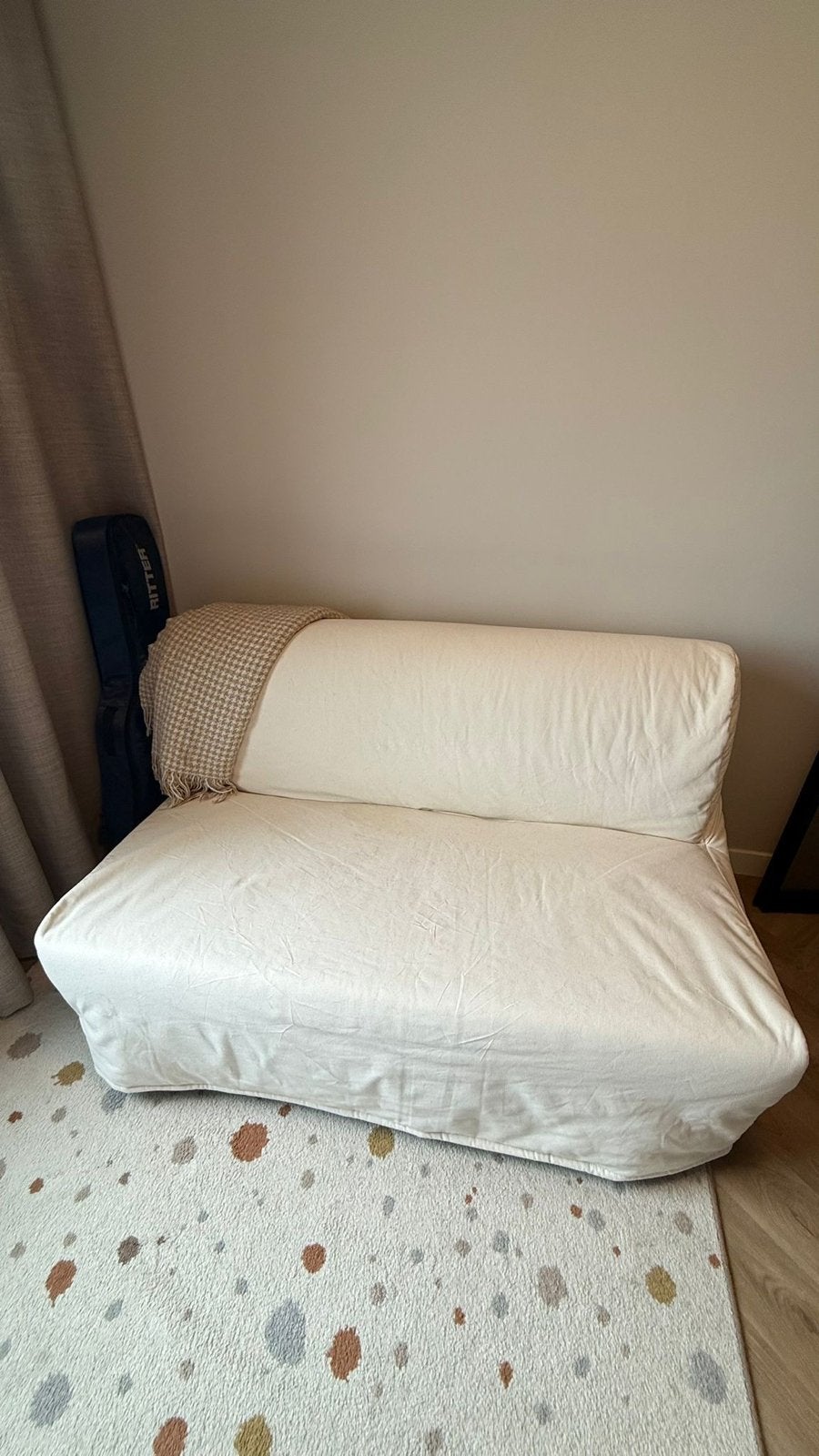 LYCKSELE Two-seat sofa-bed frame + Mattras + cover, Ophalen, Gebruikt, Eenpersoons, Overige maten
