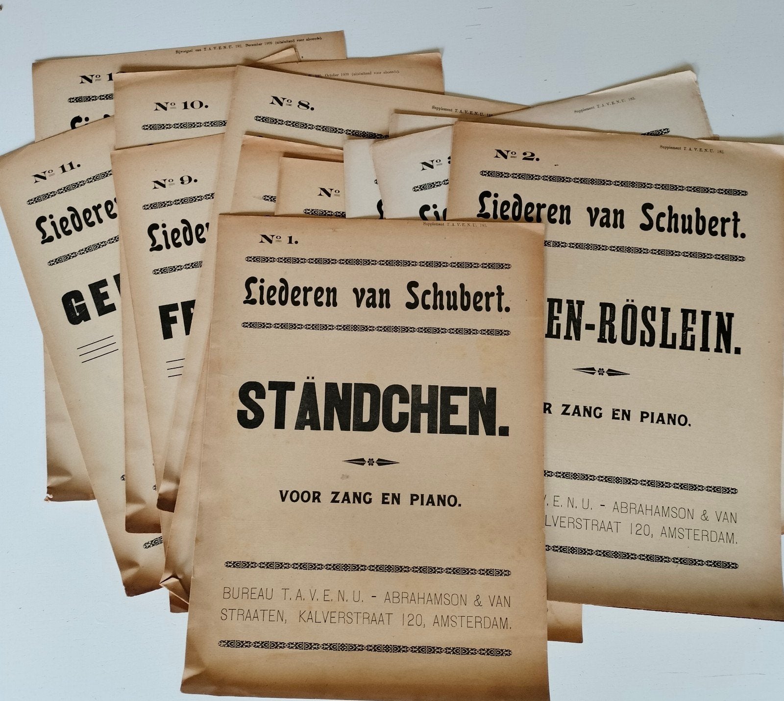 Oude bladmuziek voor piano en zang: Liederen van Schubert -, Piano, Gebruikt, Klassiek, Ophalen of Verzenden