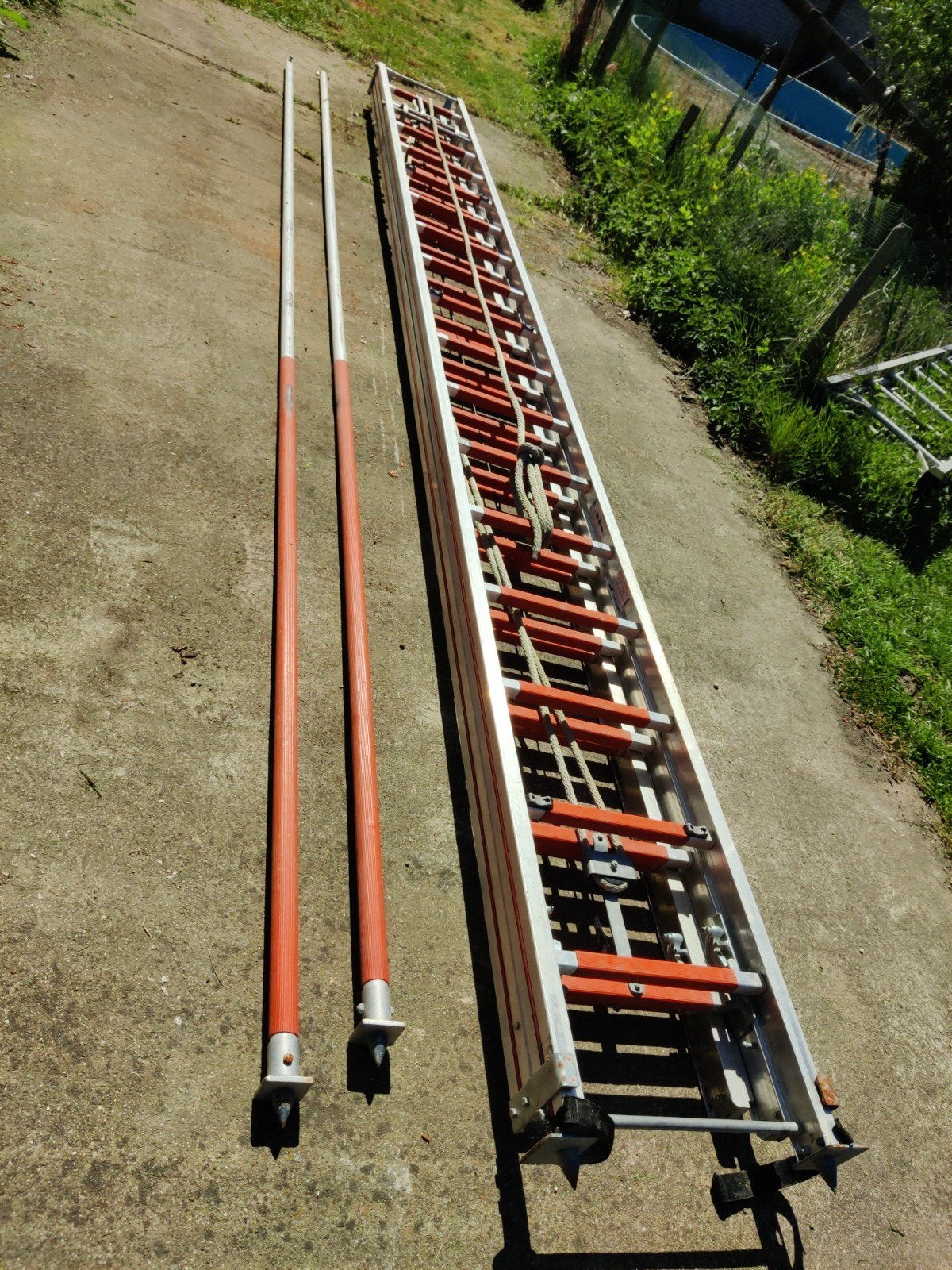 HACA Trekladder Schuifladder 14M, Ophalen, Zo goed als nieuw, 4 meter of meer