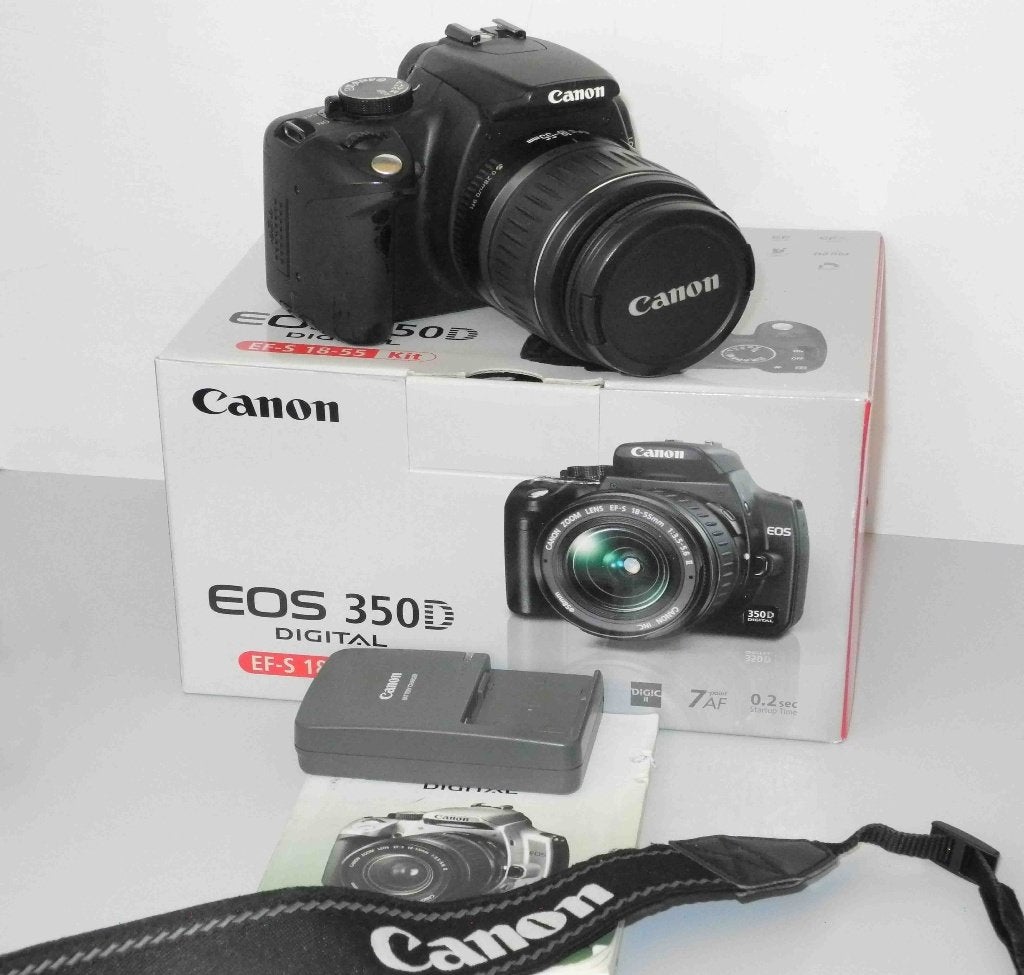 Canon EOS 350D kit met Canon 18-55 lens, Gebruikt, Spiegelreflex, Canon, Ophalen of Verzenden