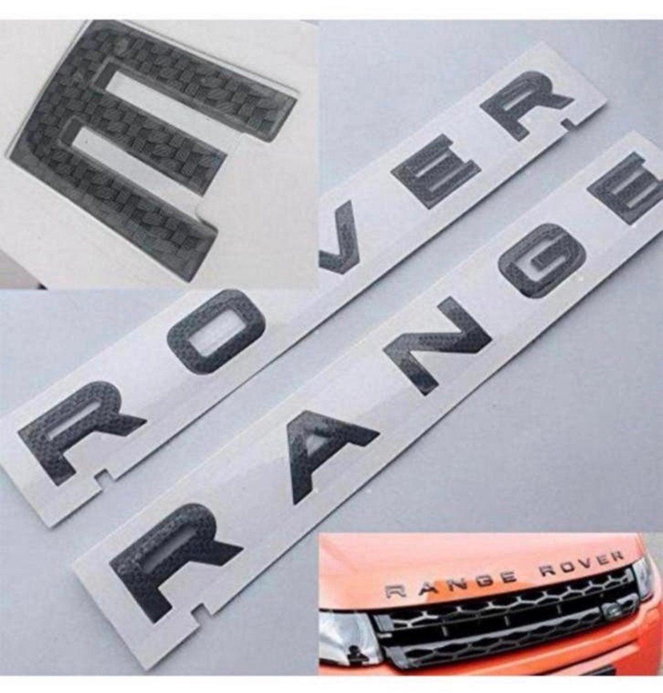 Carbon 3D chroom chrome RANGE ROVER sticker embleem set, Ophalen of Verzenden, H, H, H
