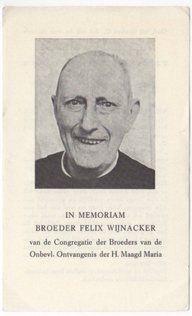 broeder Petrus J. Wijnacker 1877 Geldrop + 1968 Maastricht, Verzamelen, Ophalen of Verzenden