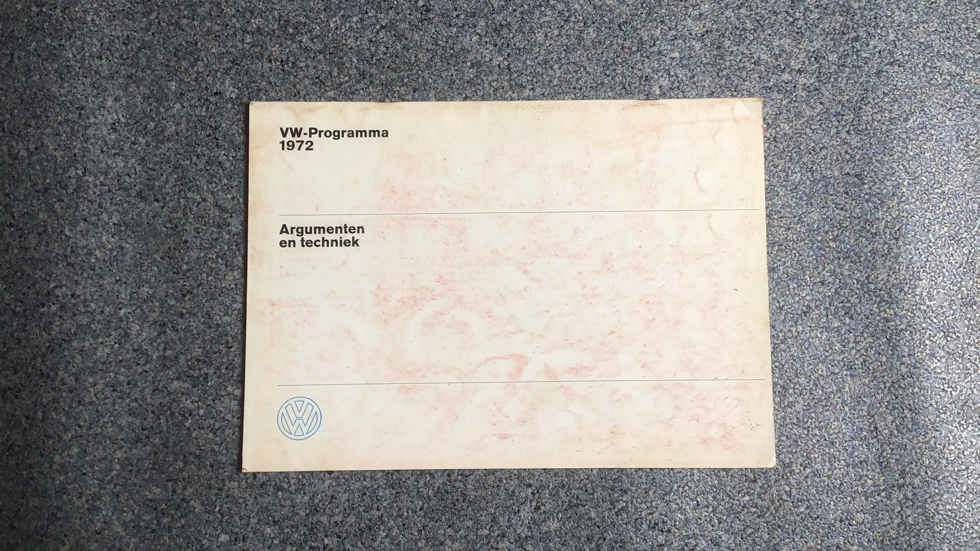 VOLKSWAGEN MODELLEN PROGRAMMA 1972 INTERN PON DOCUMENT, Ophalen of Verzenden, Zo goed als nieuw, Volkswagen