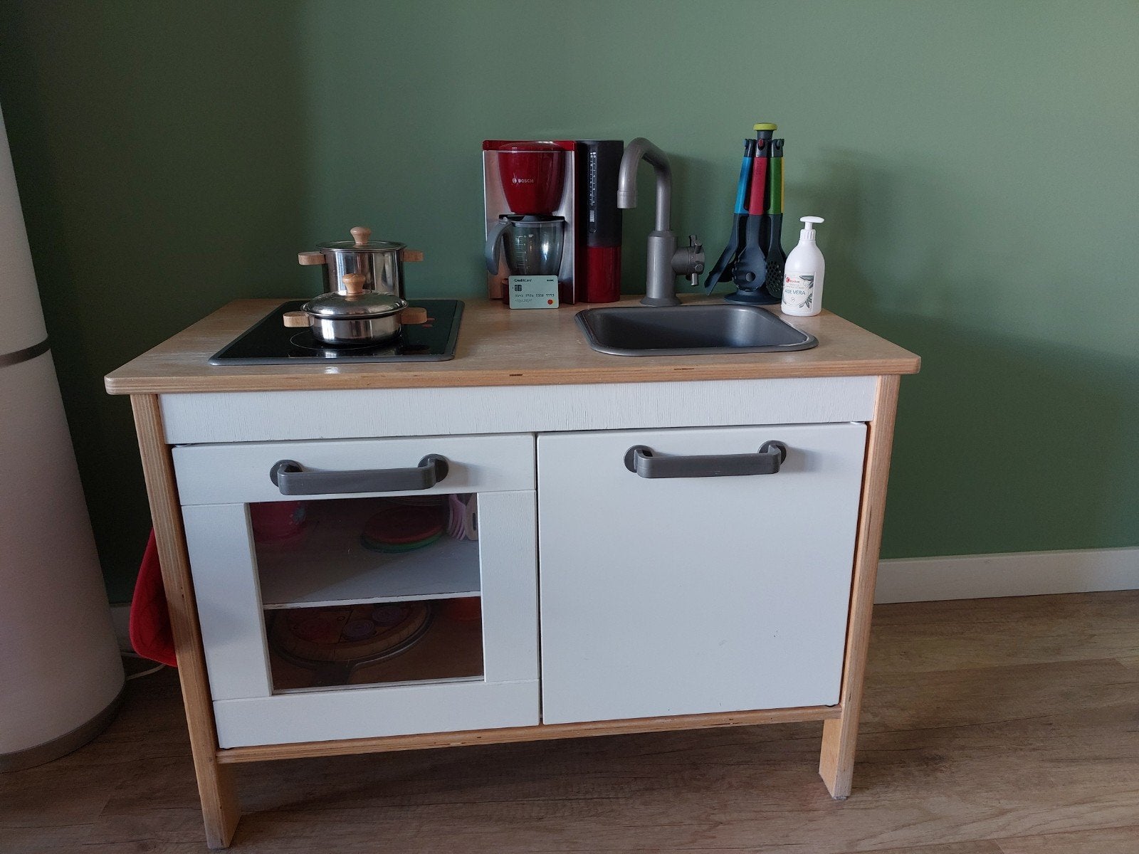Houten speelkeuken met accessoires, Ophalen, Zo goed als nieuw, Hout, Speelkeuken