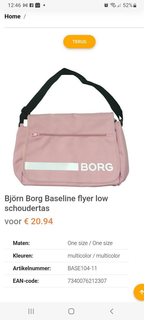 Björn Borg schoudertas - Roze of Blauw, Sieraden, Tassen en Uiterlijk, Tassen | Schoudertassen, Ophalen, Nieuw, Blauw, Björn Borg