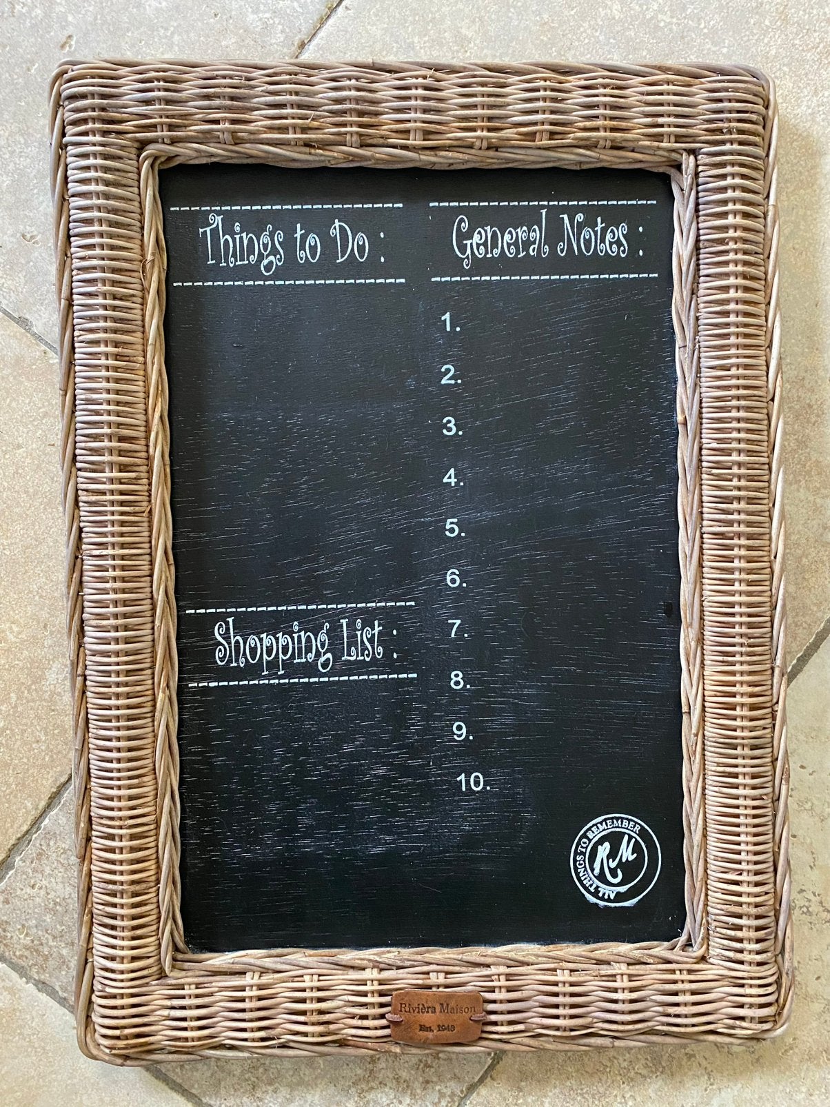 Rivièra Maison krijtbord “Things to do “, Ophalen of Verzenden, Gebruikt, Krijtbord