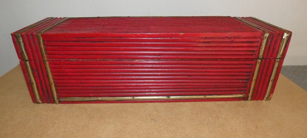 Rode kist - India - teak hout [1418], Antiek en Kunst, Ophalen of Verzenden