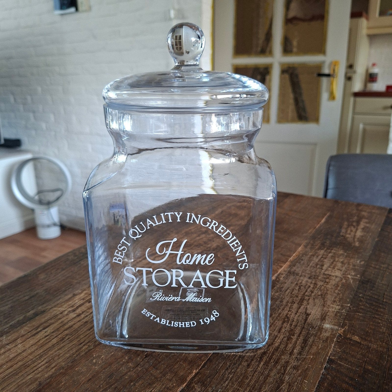 Riviera Maison Glazen Voorraad Pot Glas 27x13  cm groot, Huis en Inrichting, Ophalen of Verzenden