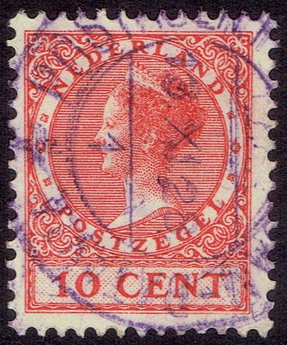 Nederland 1926, Wilhelmina Veth, 10 cent, wm, lichtrood, Postzegels en Munten, Verzenden, T/m 1940, Gestempeld