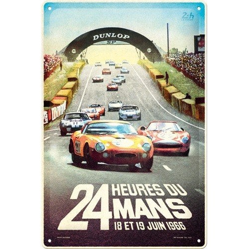 Le Mans 1966 Racing relief reclamebord van metaal wandbord, Ophalen of Verzenden, Nieuw, Auto's
