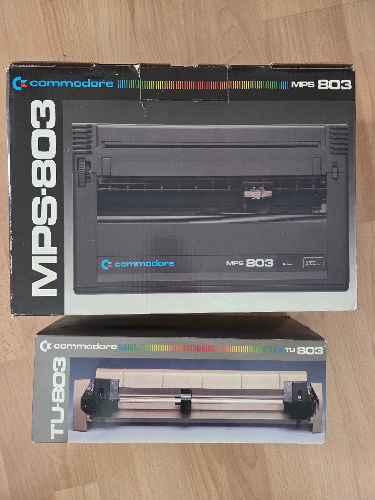 Commodore MPS-803 Printer + TU-803 Tractor Feed Unit, Computers en Software, Vintage Computers, Ophalen of Verzenden