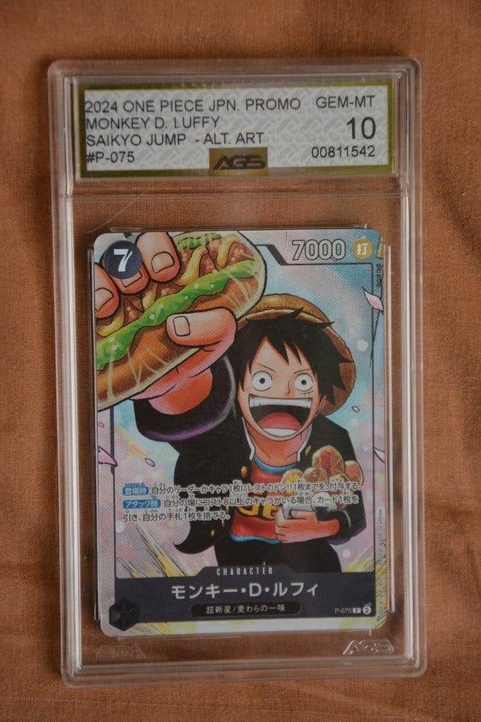 May Saiko Jump Alt Art One Piece Monkey D Luggy Promo AGS 10, Ophalen of Verzenden, Gebruikt, Losse kaart