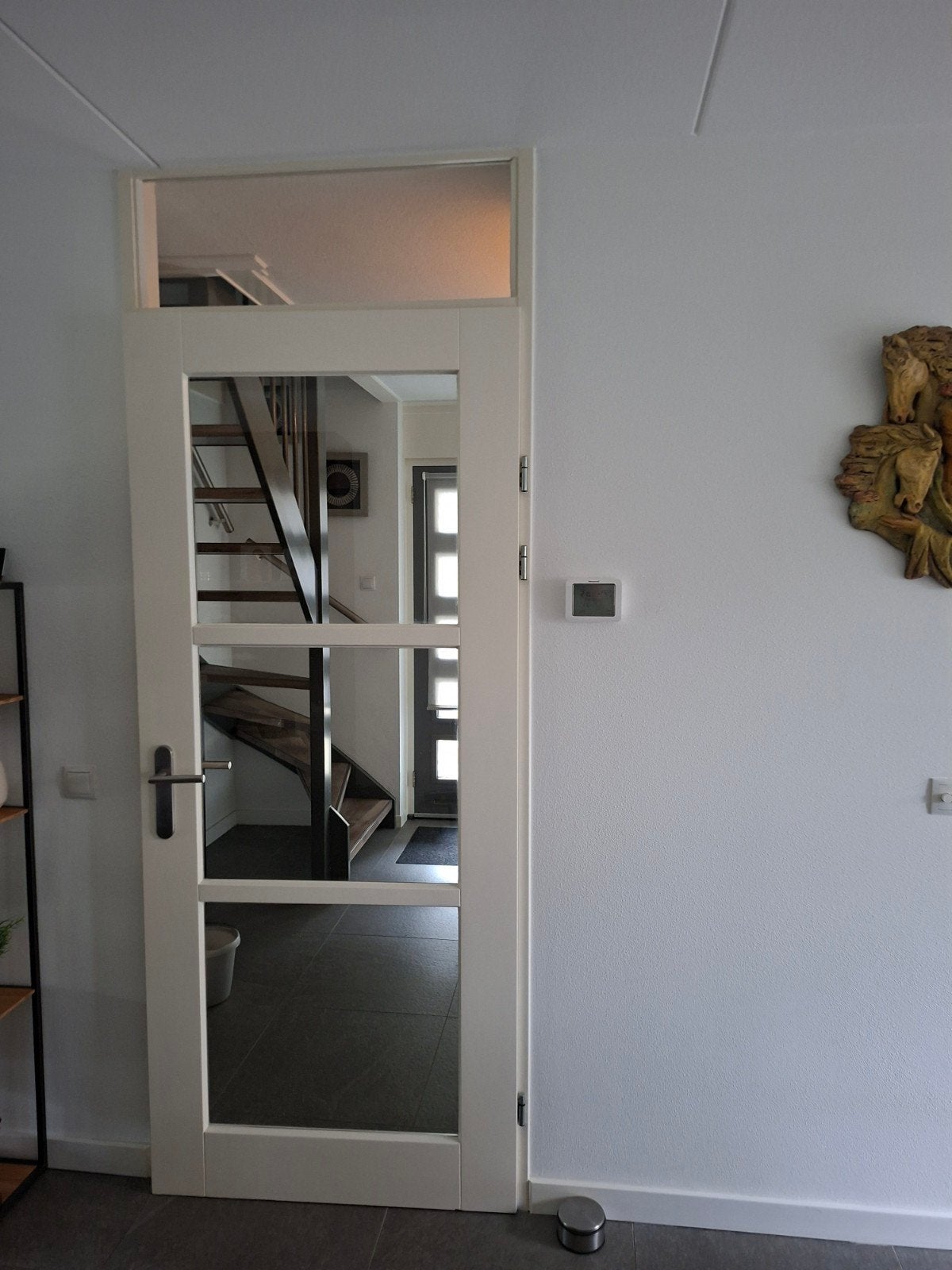 Houten opdek deur rechtsdraaiend211x88 met slot en r.v.s.kli, Doe-het-zelf en Verbouw, Deuren en Horren, Ophalen, Binnendeur, 200 tot 215 cm