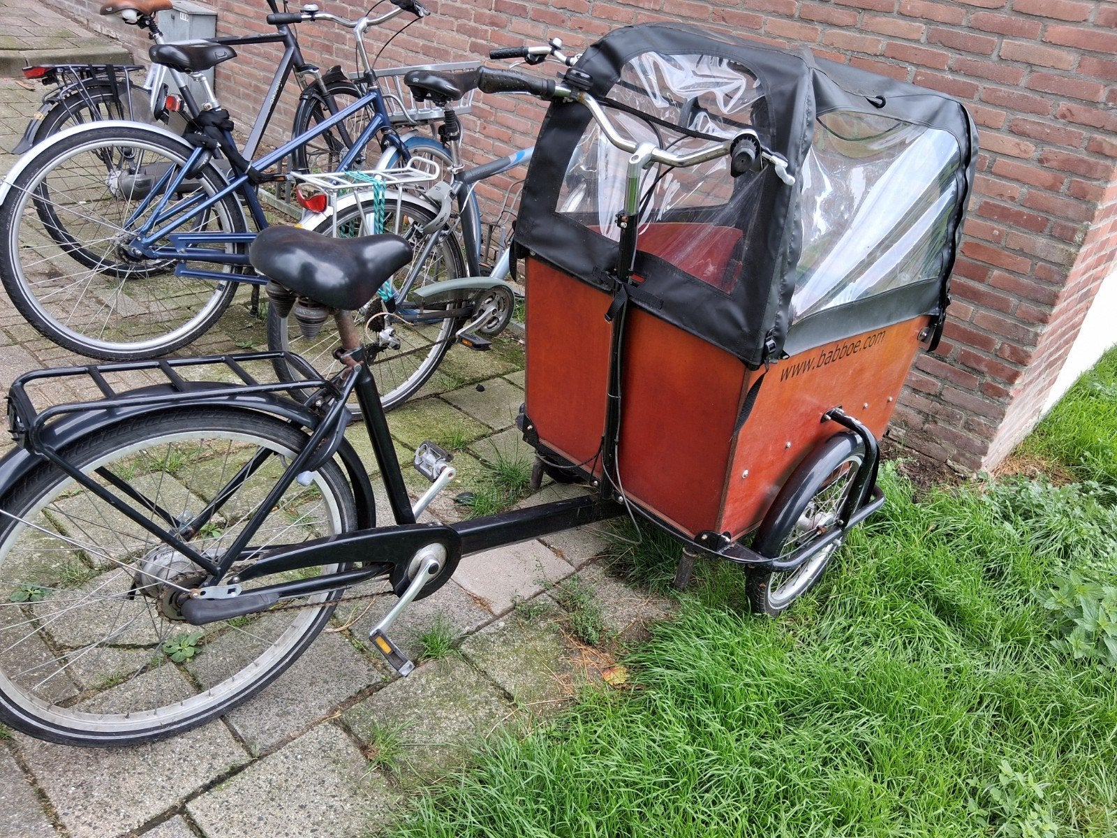 Bakfiets Babboe met huif - Ideaal voor kinderen en goederen, Overige merken, 4 kinderen of meer, Gebruikt, Huif