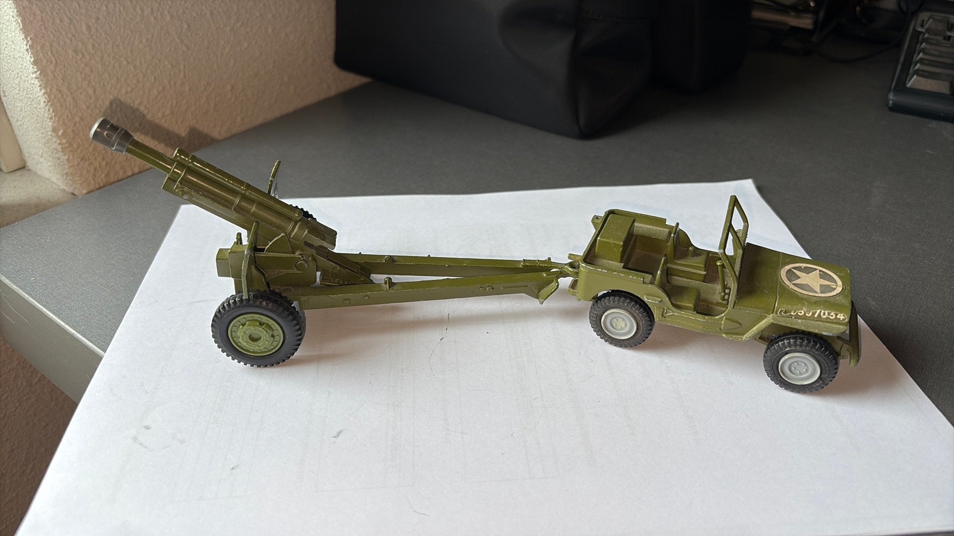 DINKY TOYS JERP MET KANON, Ophalen of Verzenden, Gebruikt, Auto, Dinky Toys