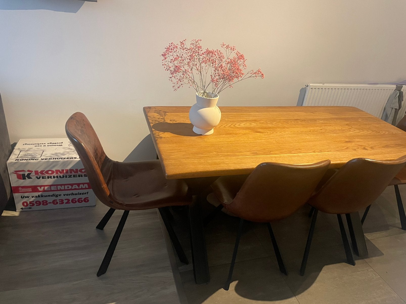 160x80 eettafel met stoelen en bank, Huis en Inrichting, Tafels | Eettafels, Ophalen, Rechthoekig, 200 cm of meer, 50 tot 100 cm