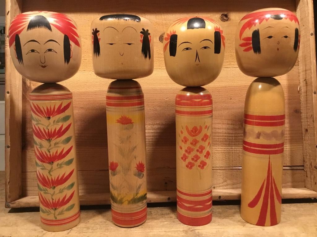 Vintage Japanse kokeshi poppen (€30 p/s incl. verzending), Antiek en Kunst, Verzenden