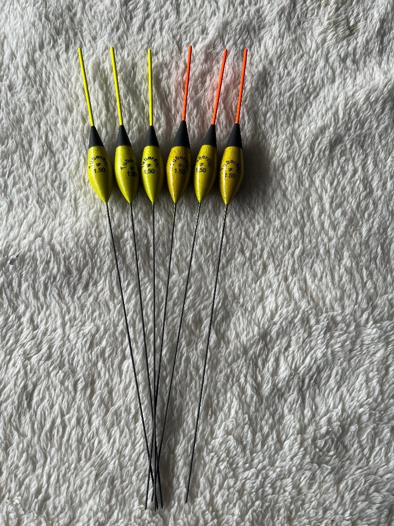 adv 132 / NIEUW set 6 dobbers TUBERTINI 1,50gr, Ophalen of Verzenden, Nieuw, Dobber of Lood