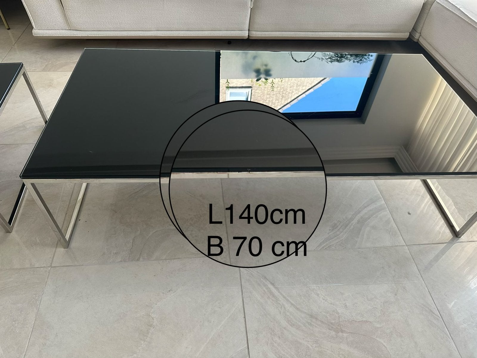 Salontafel tweedelig Piet Klerkx, 100 tot 150 cm, Zo goed als nieuw, Rechthoekig, 50 tot 100 cm