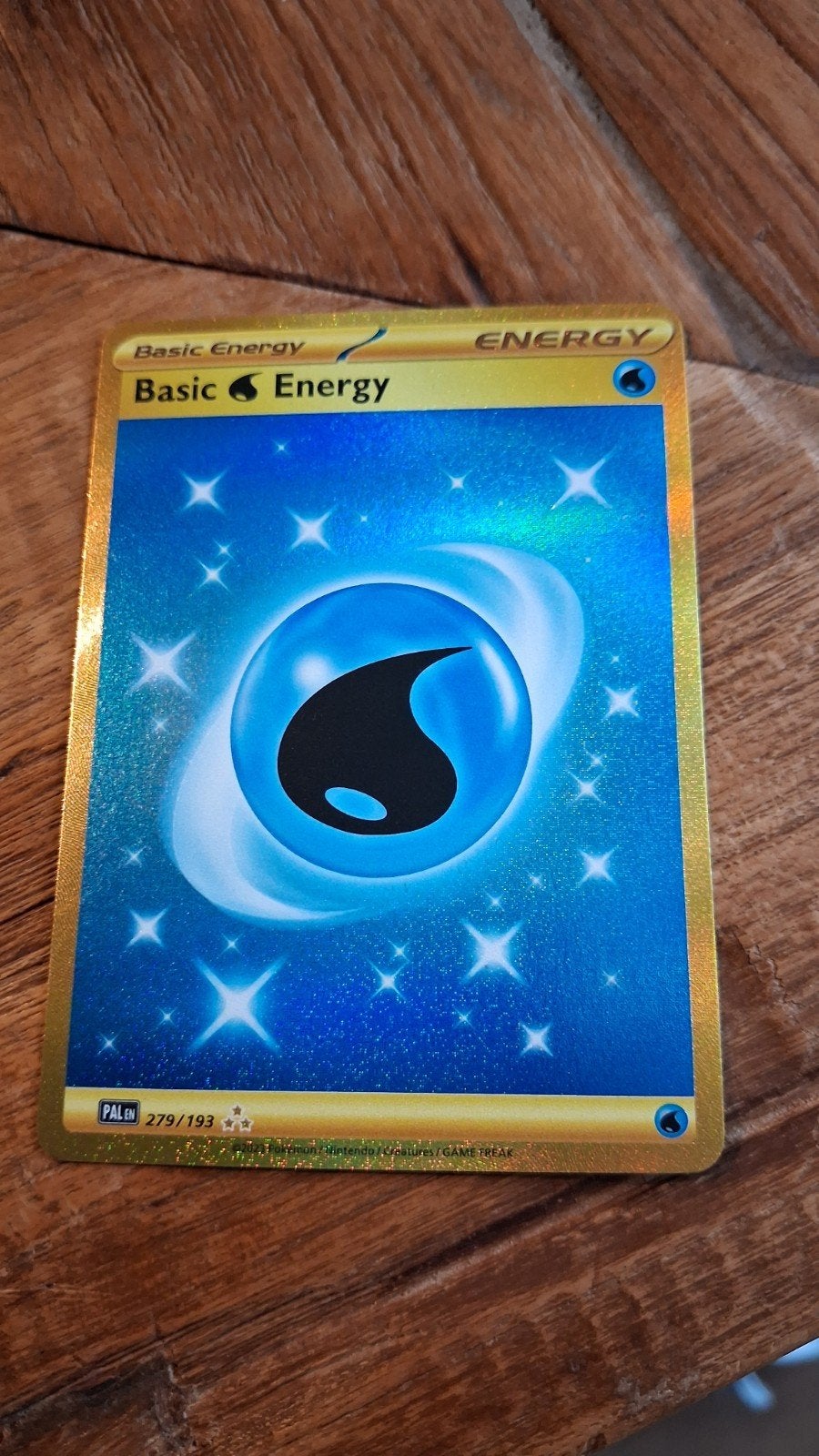 Pokémon Basic Water Energy Gold Foil Kaart 279/193, Ophalen of Verzenden, Zo goed als nieuw, Losse kaart, Foil