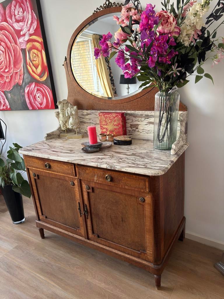 Antiek bed met commode en nachtkastjes, Ophalen of Verzenden