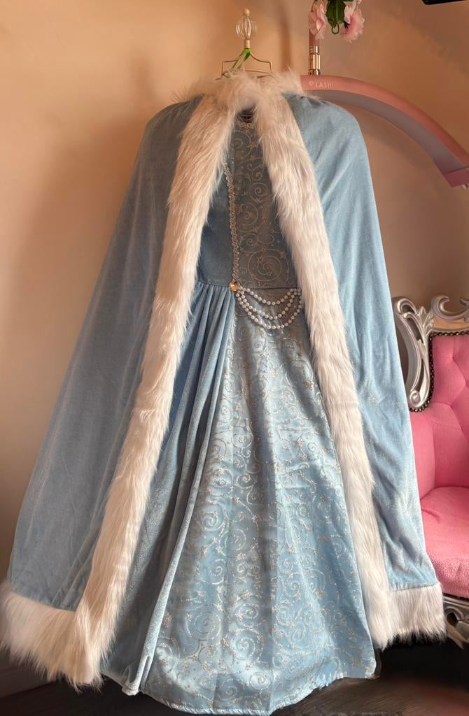 Prinsessen jurk met cape, maat 116, Ophalen of Verzenden, Zo goed als nieuw, 110 t/m 116, Meisje