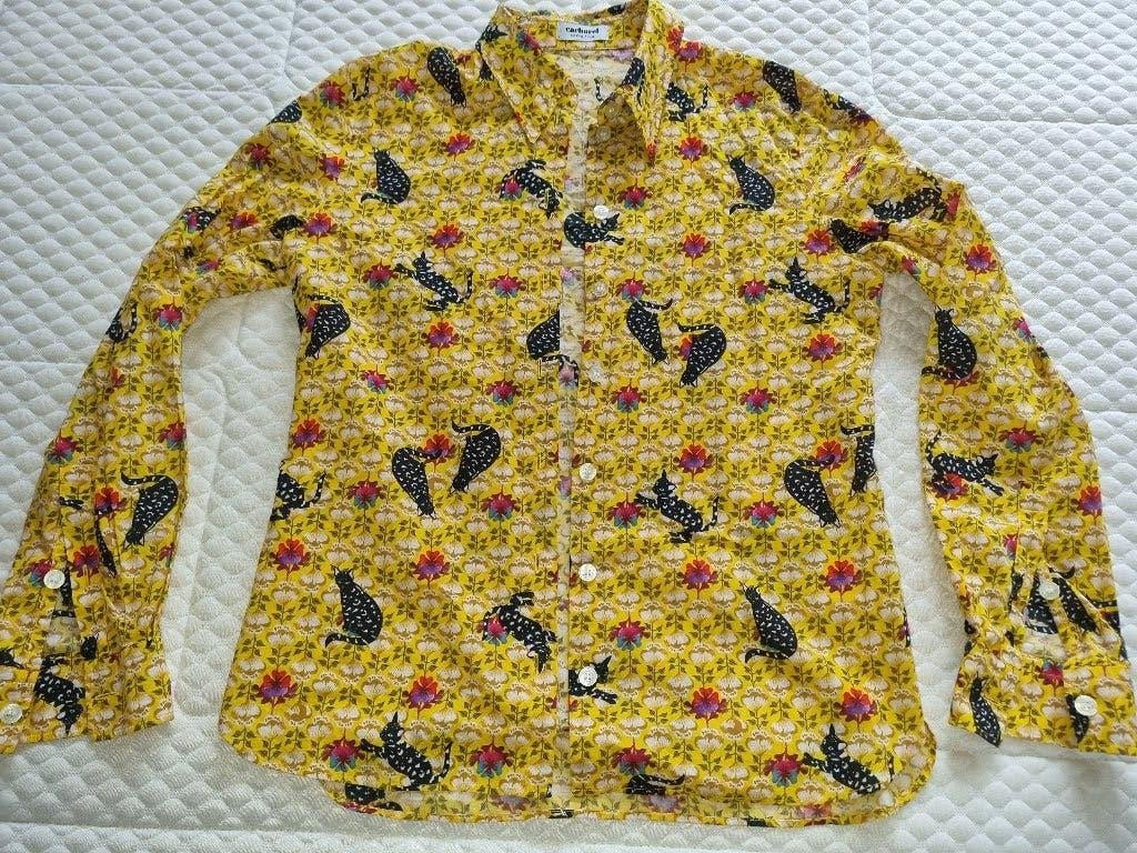 Cacharel blouse nieuw met katjes en bloemetjes, Kleding | Dames, Ophalen of Verzenden, Nieuw, Maat 38/40 (M), Geel