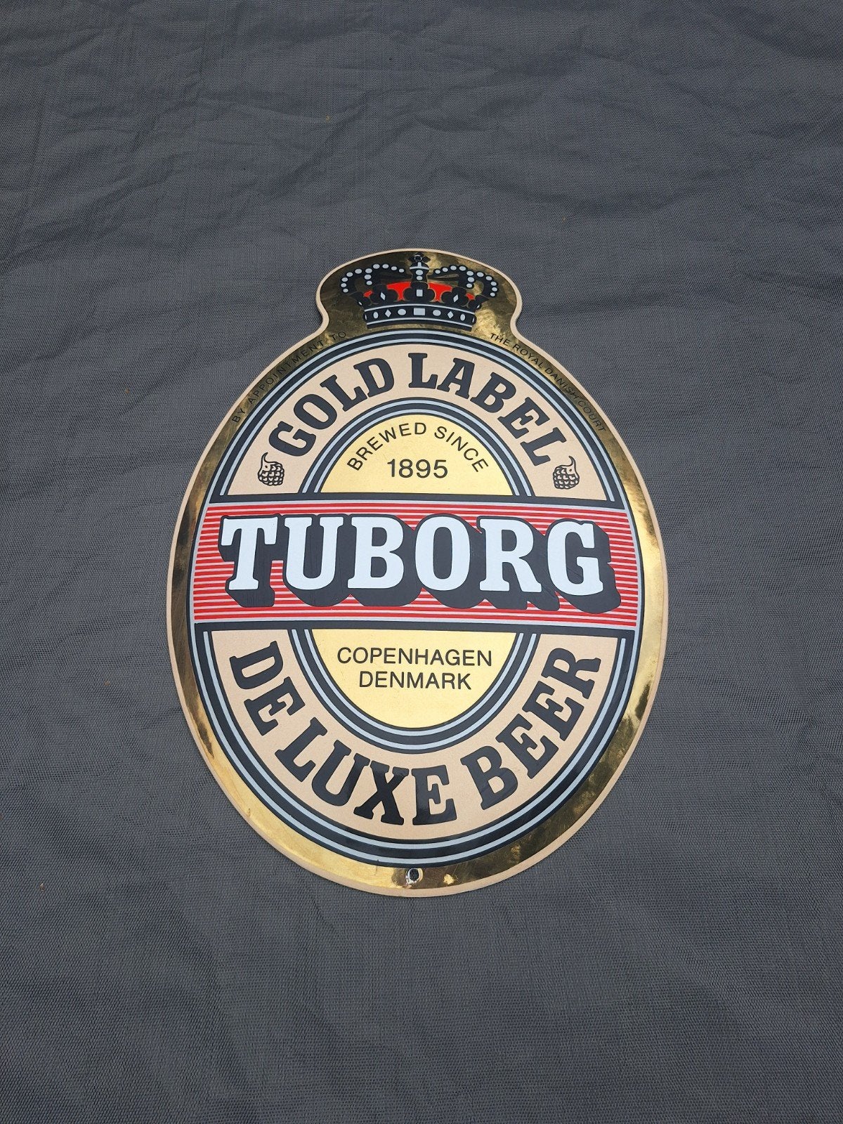 Emaille reclamebord Tuborg bier Kopenhagen 47x32 cm, Verzamelen, Ophalen of Verzenden, Gebruikt, Reclamebord, Plaat of Schild