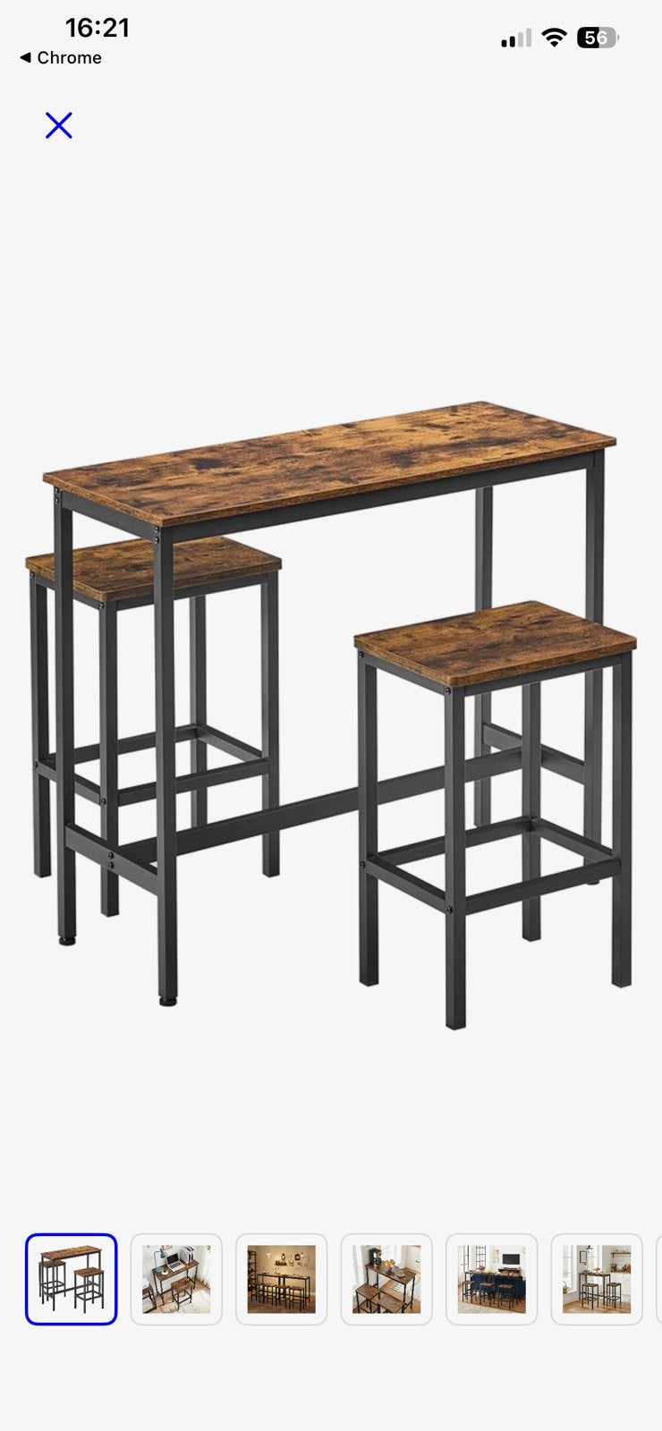 Mooie bartafel met 2 krukken, Ophalen, Zo goed als nieuw