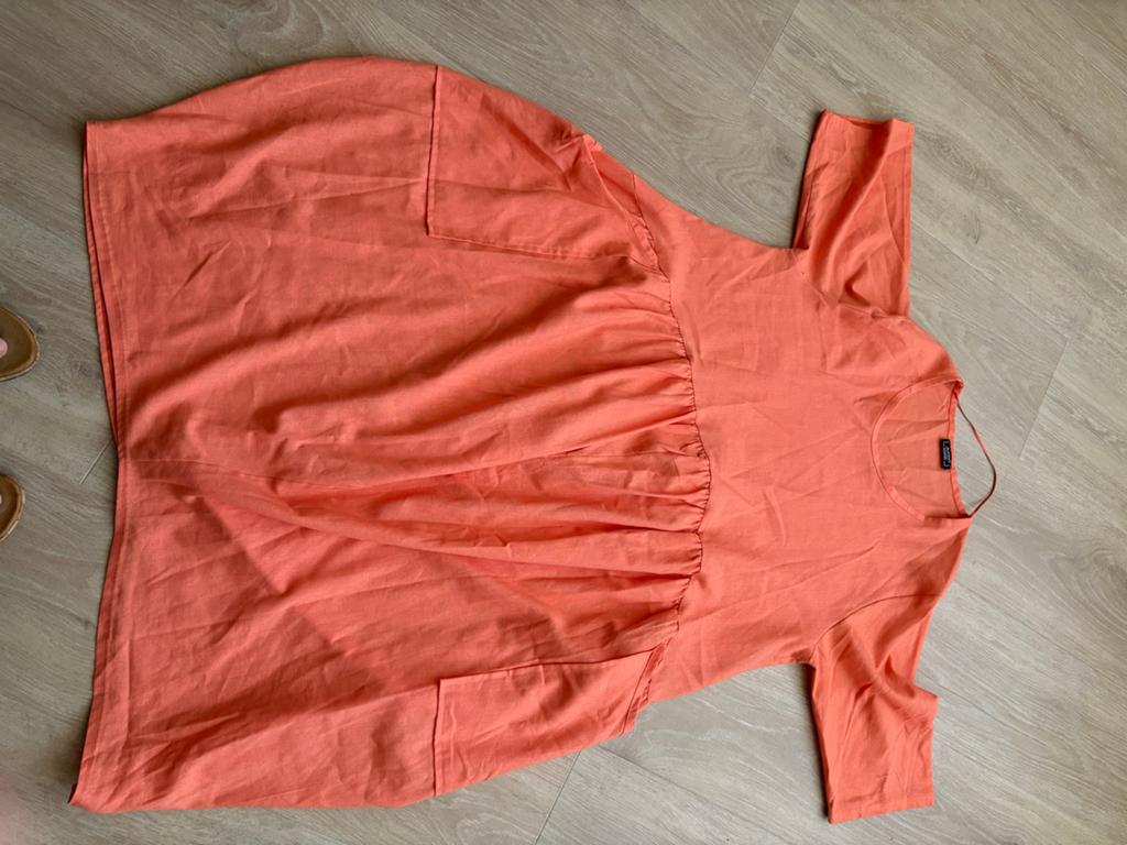 AKH Fashion Jurk Viscose Linnen Maat 46/48/50, Kleding | Dames, Jurken, Maat 46/48 (XL) of groter, Nieuw, Oranje, Ophalen of Verzenden