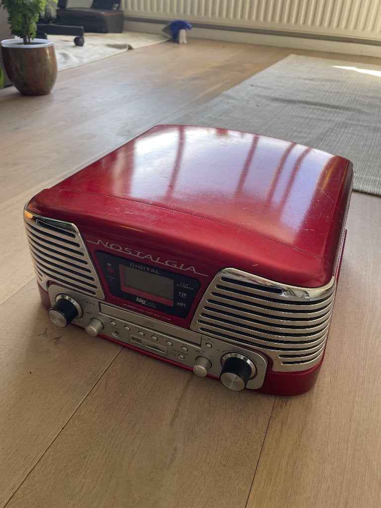 Vintage platenspeler BigBen Interactive rood, Ophalen, Gebruikt, Platenspeler, Overige merken