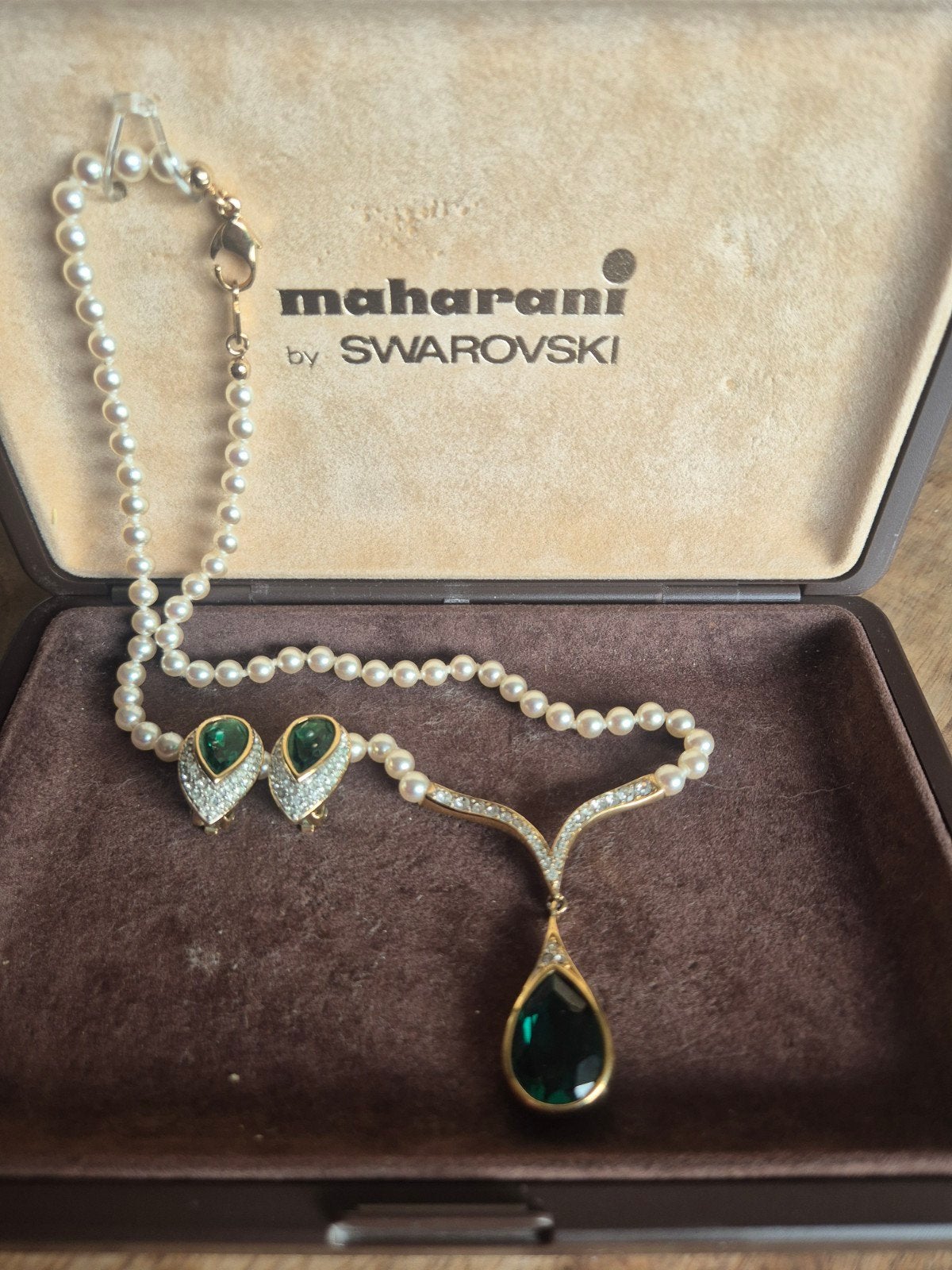 Prachtige vintage set van Maharani by Swarovski, met de, Ophalen of Verzenden, Zo goed als nieuw, Overige materialen