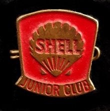 Shell Junior Club broche, Verzenden, Transport, Speldje of Pin