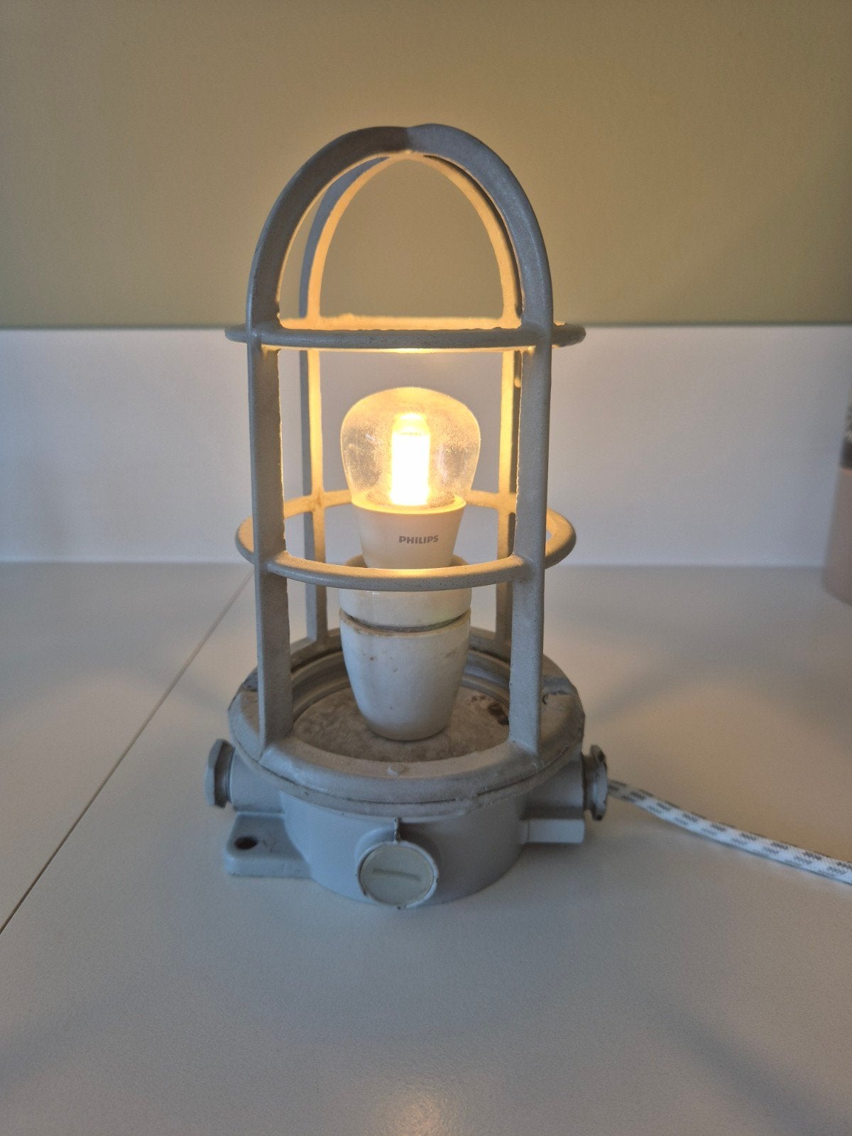 Oude industriële stal lamp - Vintage wandlamp/plafondlamp, Ophalen of Verzenden