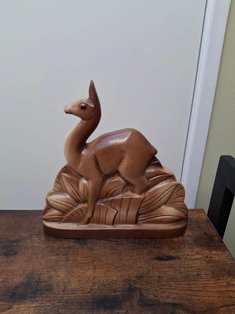 St Clement Frans Art Deco Hert hertje Beeldje, Antiek en Kunst, Ophalen of Verzenden