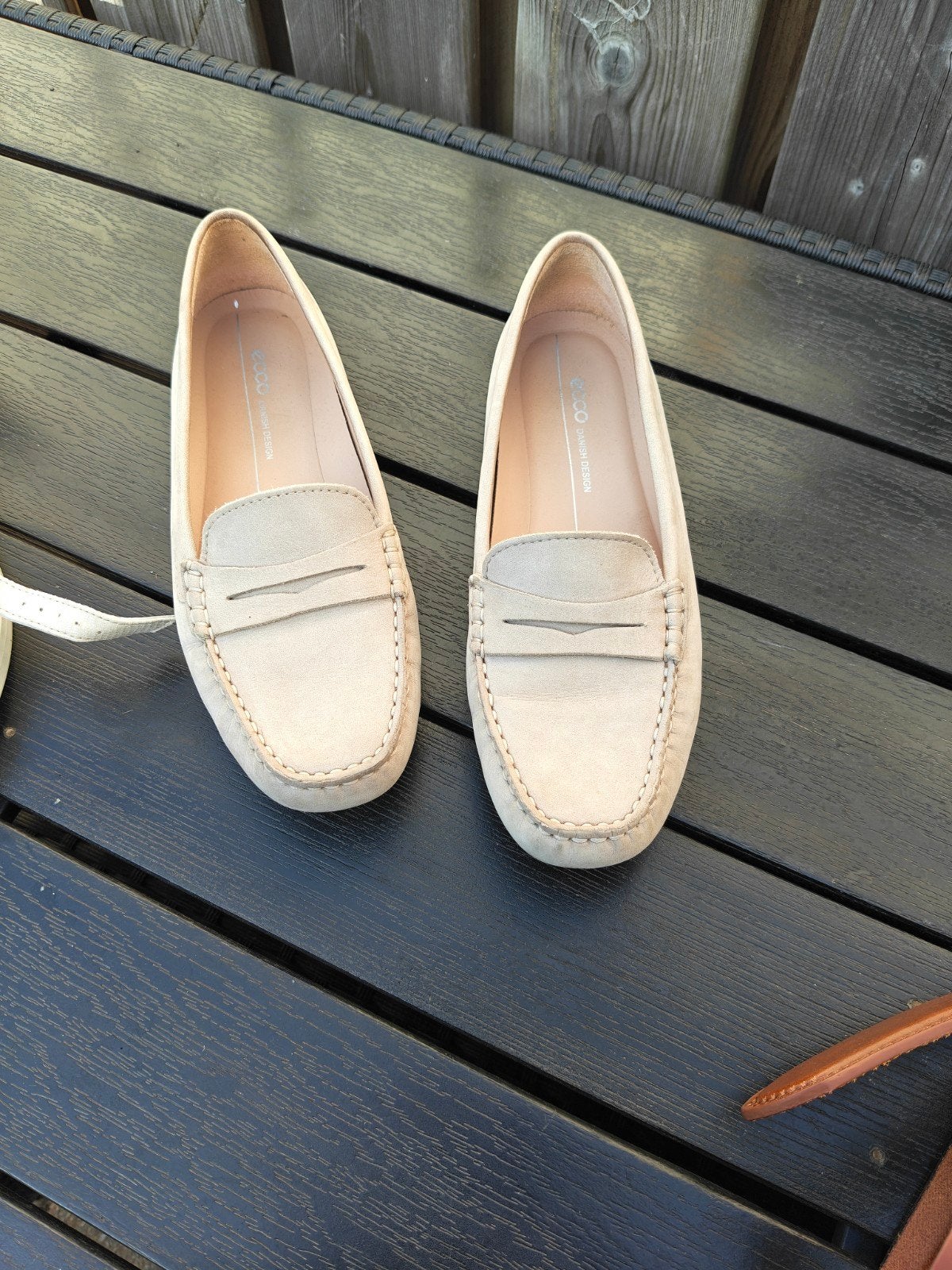 Ecco Dames Instappers - Beige - Maat 37, Kleding | Dames, Schoenen, Ecco, Ophalen of Verzenden, Zo goed als nieuw, Instappers