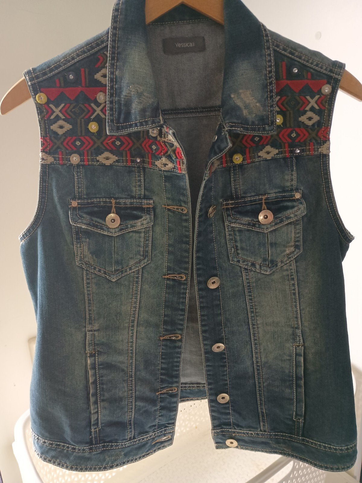 Yessica dames denim spencer maat 40, Maat 38/40 (M), Blauw, Famesy, Ophalen of Verzenden