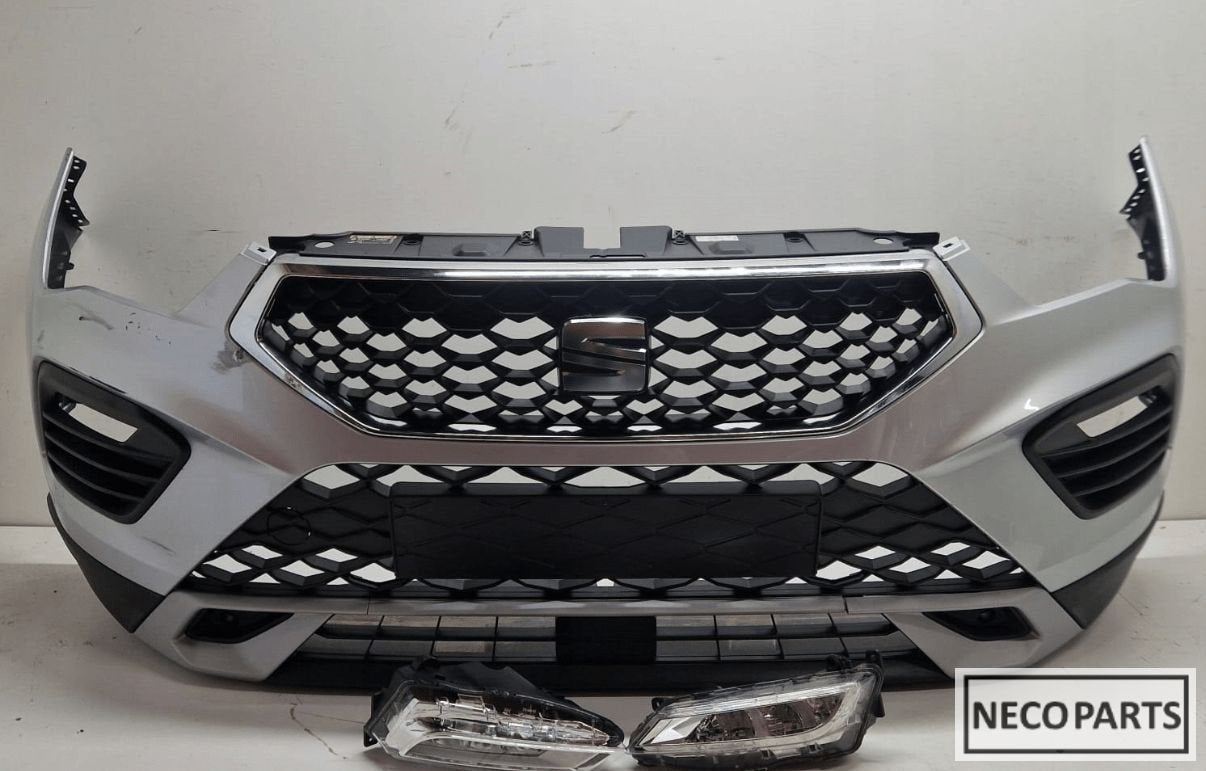 SEAT ATECA FACELIFT FR VOORBUMPER HALOGEEN GRILL ORIGINEEL, Gebruikt, -, Ophalen of Verzenden, Achter