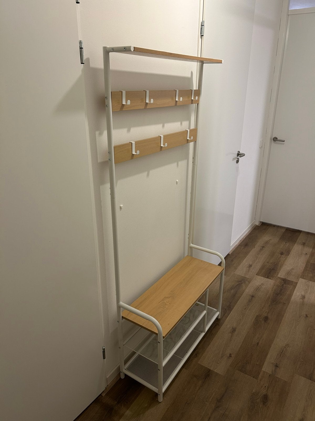 Vasagle Kapstok met Schoenenbank en Opbergrek, Ophalen, Zo goed als nieuw, Metaal, Staande kapstok