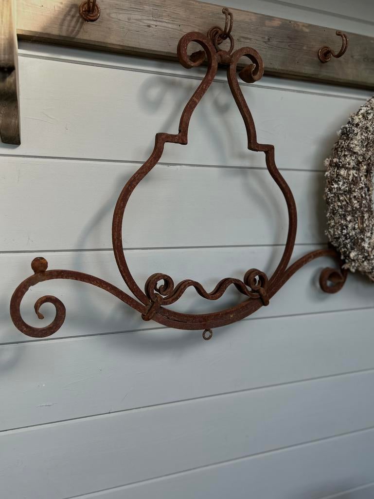 Oud smeedijzeren ornament Brocante landelijk sober roest, Ophalen of Verzenden
