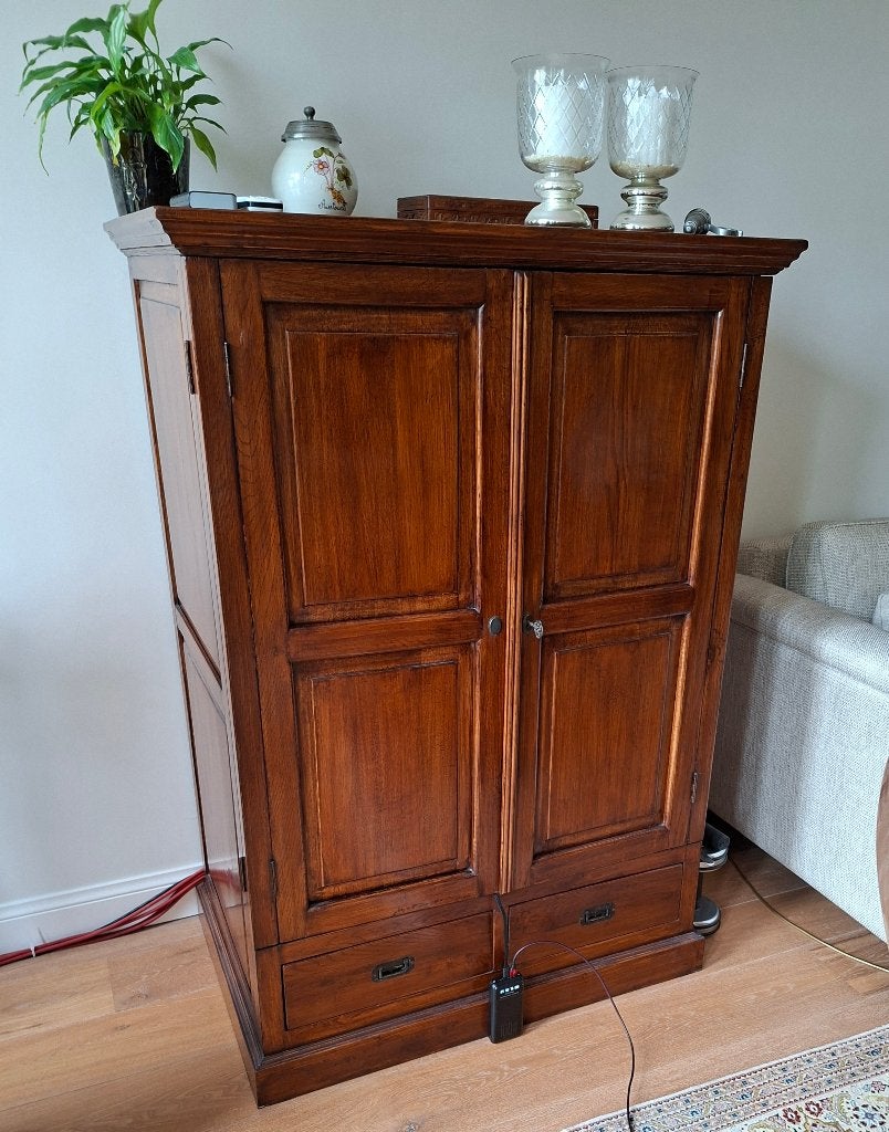 Audio/tv kast, Huis en Inrichting, Kasten | Televisiemeubels, Ophalen, Gebruikt, 100 tot 150 cm, Teakhout