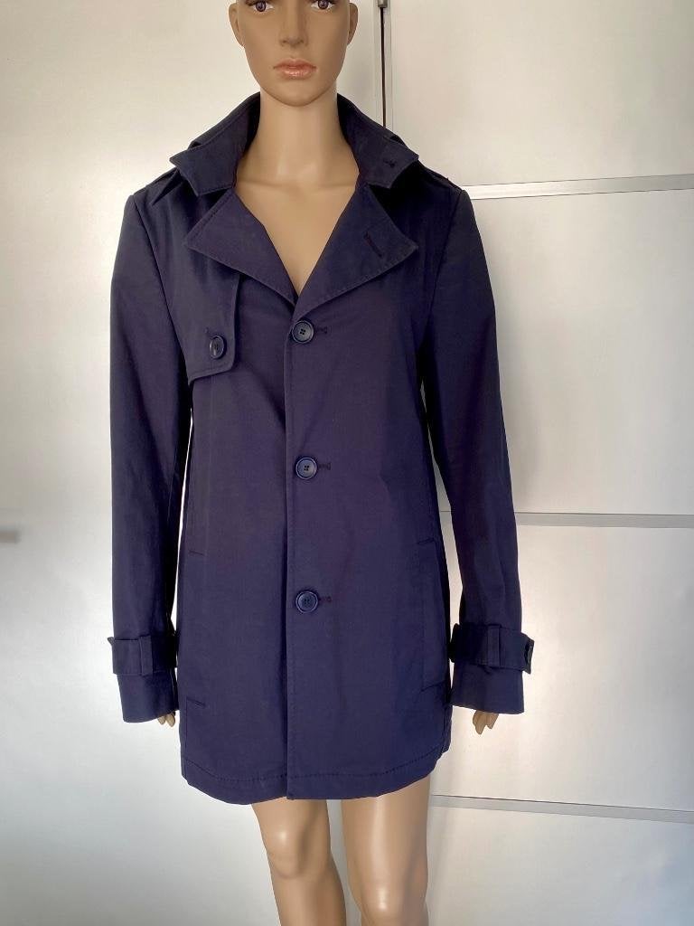 J491 Drykorn maat 40=M jas tussenjas trenchcoat donker-blauw, Maat 38/40 (M), Drykorn, Blauw, Ophalen of Verzenden