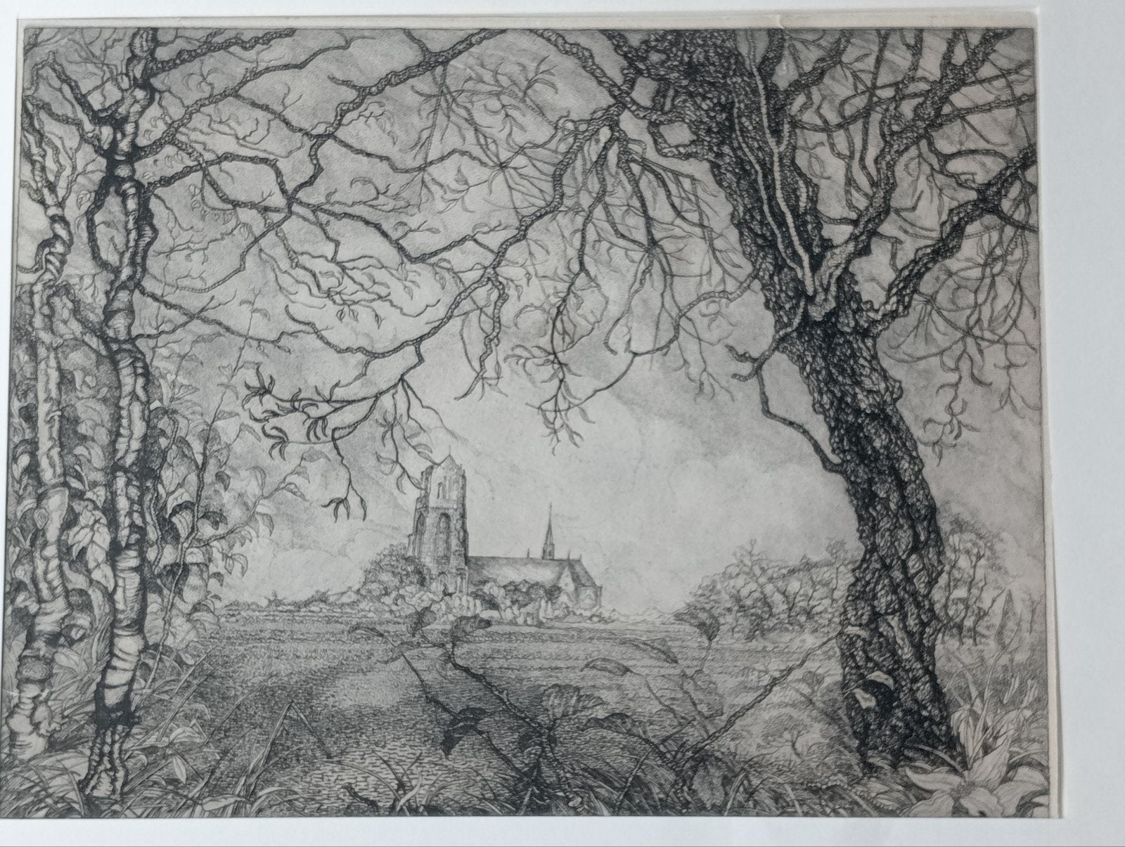 Ruurd van den Berg Ets Gravure 1944 Oirschot Noord Brabant, Antiek en Kunst, Verzenden