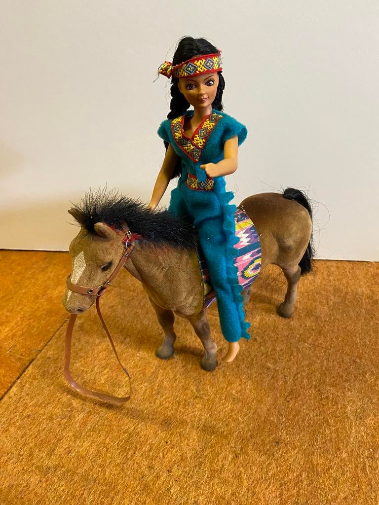 Popje op paard, Verzamelen, Poppetjes en Figuurtjes, Ophalen of Verzenden, Gebruikt