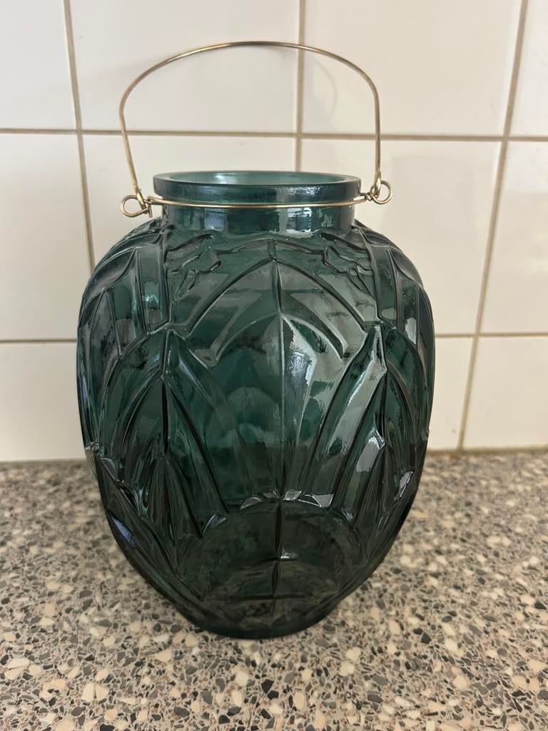 Glazen windlicht, Ophalen of Verzenden, Zo goed als nieuw, Overige materialen, Minder dan 25 cm