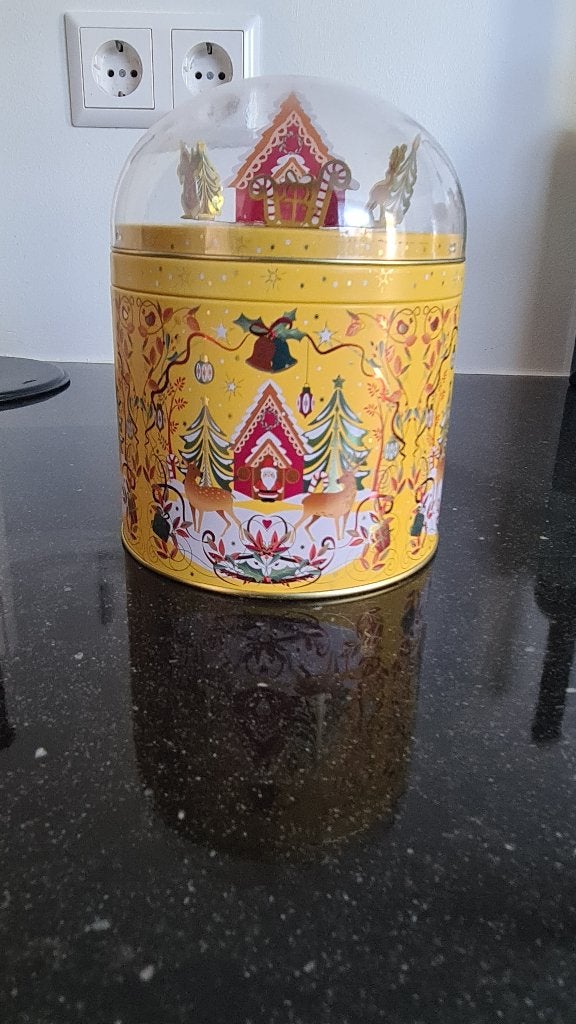 Jumbo Kerstkoekblik met muziekdoosje, Ophalen of Verzenden, Zo goed als nieuw, Metaal, Scandinavisch