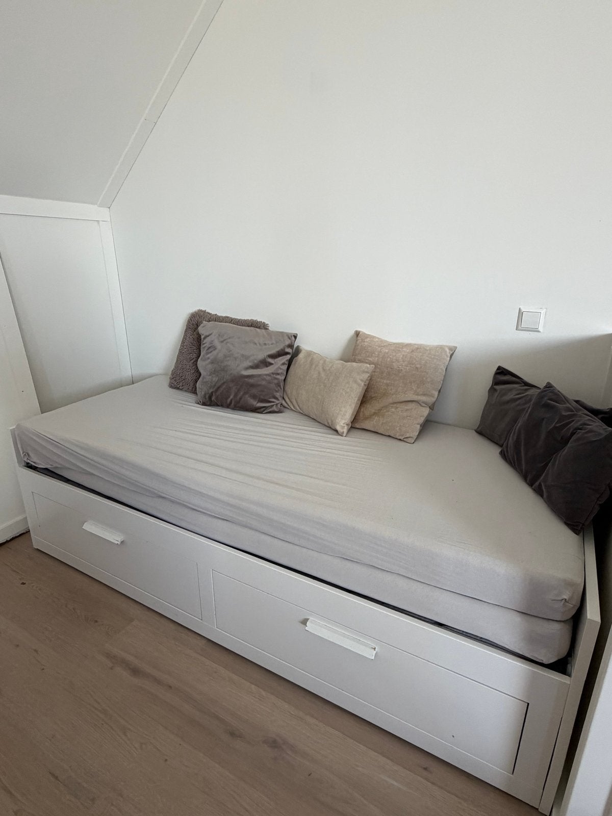 IKEA Hemnes Bedbank met 2 lades - Wit, Ophalen, Gebruikt, Wit, Tweepersoons