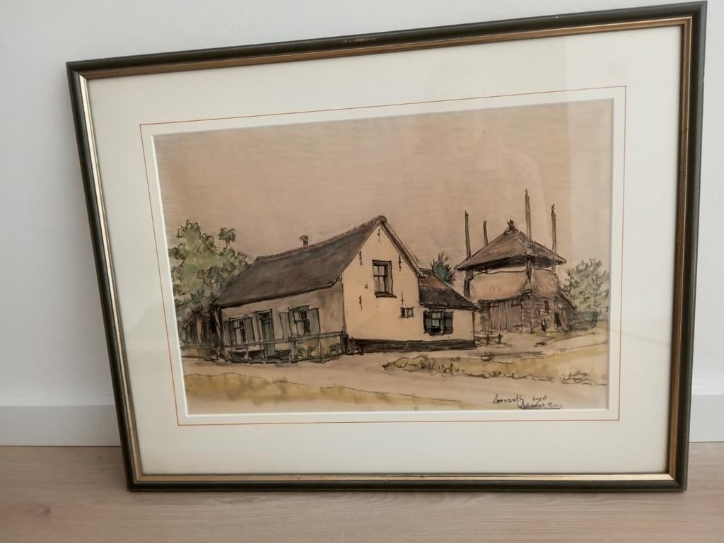 Prachtige originele ingelijste en gesigneerde aquarel., Ophalen of Verzenden