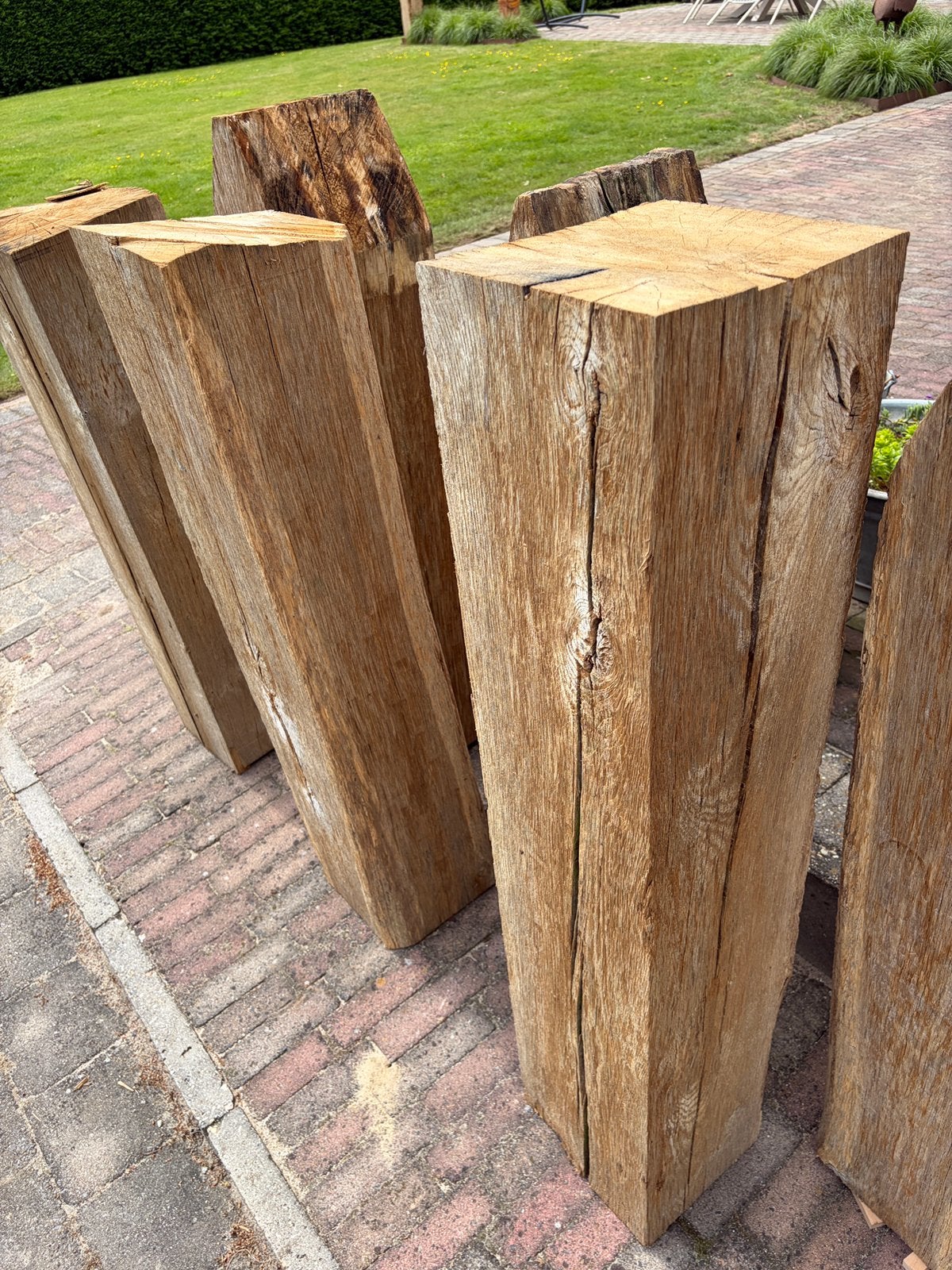 Eiken balken 25x25 cm breed, Ophalen, Gebruikt
